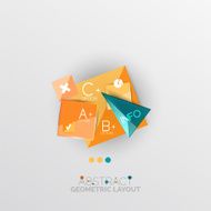 Glossy paper style geometric abstract infographic design N72