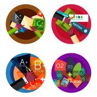 Set of option presentation labels flat design web infographic boxes N2