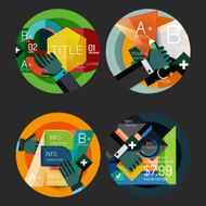 Set of flat design circle option infographics concepts N50