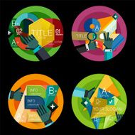 Set of flat design circle option infographics concepts N51