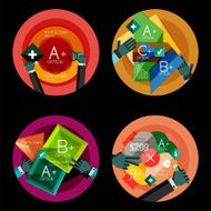 Set of flat design circle option infographics concepts N52