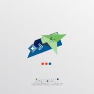 Glossy paper style geometric abstract infographic design N73
