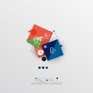 Glossy paper style geometric abstract infographic design N74