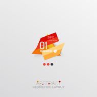 Glossy paper style geometric abstract infographic design N75