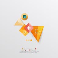 Glossy paper style geometric abstract infographic design N76