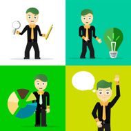 Set of businessman pose character concepts N81