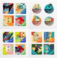 Modern geometric design temlates universal diagram banner number options workflow N7