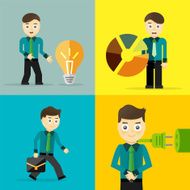 Set of businessman pose character concepts N83