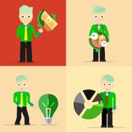 Set of businessman pose character concepts N86