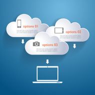 Abstract background Network clouds with infographic elements and icons N2