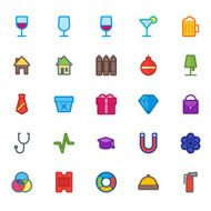 25 Icons in Material Design Color Palette set 10