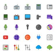 25 Icons in Material Design Color Palette set 3