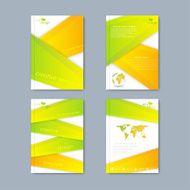 Modern vector set of brochures in the ecology style for