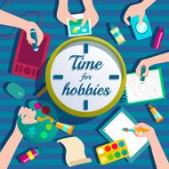 Time for hobbies Handmade and creative process drawing photo workshop