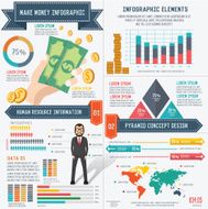Make money and business info graphic design clean vector