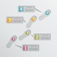 Four steps vector perforated infographic template N5
