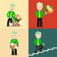 Set of businessman pose character concepts N88