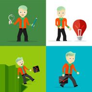 Set of businessman pose character concepts N91