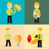 Set of businessman pose character concepts N98