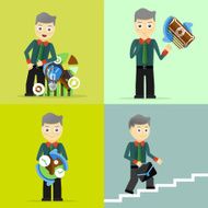 Set of businessman pose character concepts N100