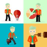 Set of businessman pose character concepts N105