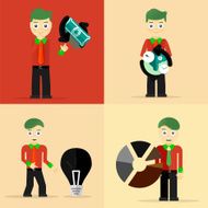 Set of businessman pose character concepts N106