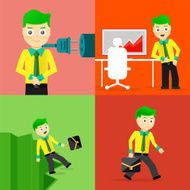 Set of businessman pose character concepts N110