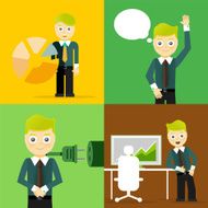 Set of businessman pose character concepts N113