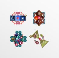 Set of abstract geometric shapes with options N52