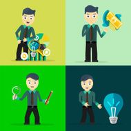 Set of businessman pose character concepts N122