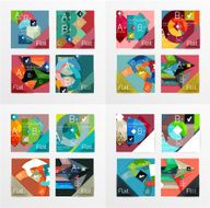 Flat design geometric info banners web boxes N2