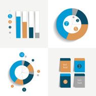 Flat set of charts and brochure elements Simply color editable N4
