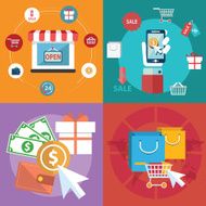 Flat and colorful business marketing online shopping