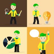 Set of businessman pose character concepts N127