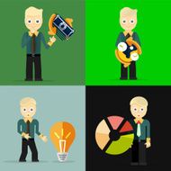 Set of businessman pose character concepts N131