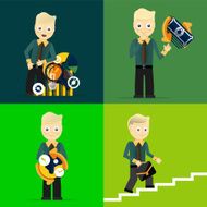 Set of businessman pose character concepts N132