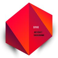 Abstract geometrical shape Red block with space for text