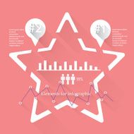 Vector Infographic report template made from lines and icons