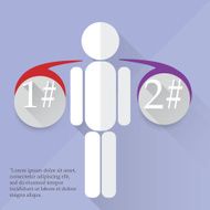 Contour man with a message Elements for infographic
