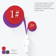 Contour man with a message Elements for infographic N3