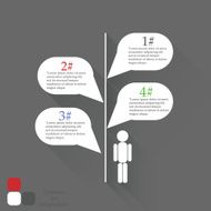Contour man with a message Elements for infographic N4