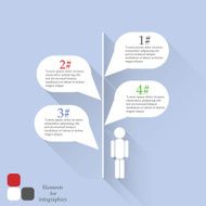 Contour man with a message Elements for infographic N5