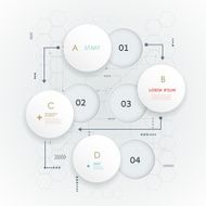 Abstract 3d white paper circle on circuit board