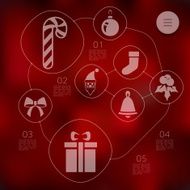 Christmas infographic with unfocused background N48