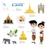 cartoon infographic of laos asean community