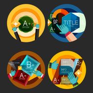 Set of flat design circle option infographics concepts N53