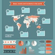 Infographics elements with map of the World N2