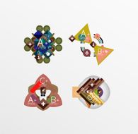 Set of abstract geometric shapes with options N58