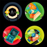 Set of flat design circle option infographics concepts N54