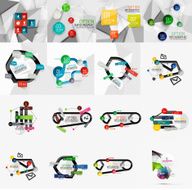 Set of light paper design option infographic banner templates N17